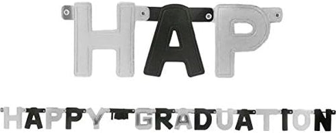 Happy Graduation Large Foil Letter Banner, 8 1/3' x 6 1/2", 1 Piece