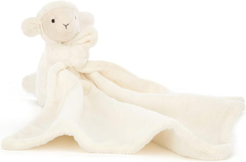 Jellycat Bashful Lamb Soother, 13.5 inches - Security Blanket & Lovey for Babies