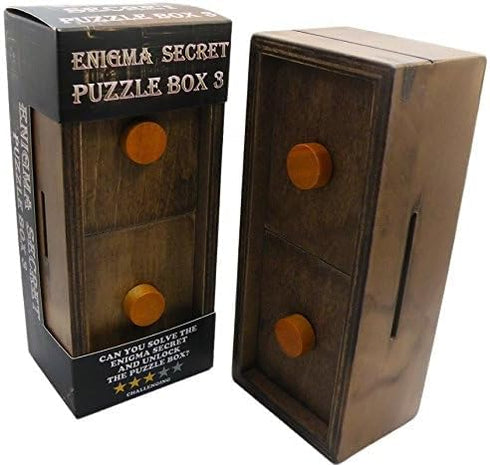 Puzzle Box Enigma Secret Explorer - Wooden Magic Trick Lock Gift Card Holder with Hidden Compartment Piggy Bank