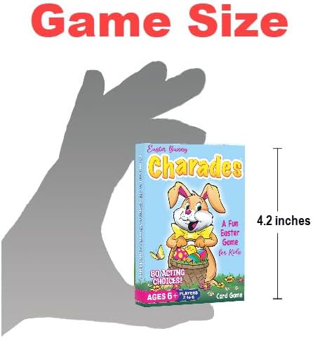 6+, 80 Arizona GameCo Easter Bunny Charades for Kids Ages No Reading Required Kids Charades Game, Acting Choices