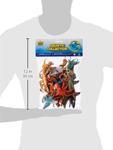 11 Set Wild Republic Polybag Aquatic, Octopus, Shark, Dolphin, Orca, Crab, Lobster, Blue Whale, Stingray, Squid, Harp