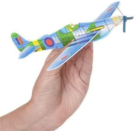 8 Inch Set 12 Rhode Island Novelty Flying Glider Plane, of Multicolor