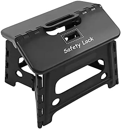 SUMBABO Kids Folding Step Stool for Toddlers Safety Lock to Stable (1 Black)