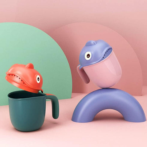 Surakey Baby Shampoo Spoon Tub Rinse Cup Waterfall Rinser Bath Shower Cup Cartoon Clownfish Wash Hair Bathing Flusher