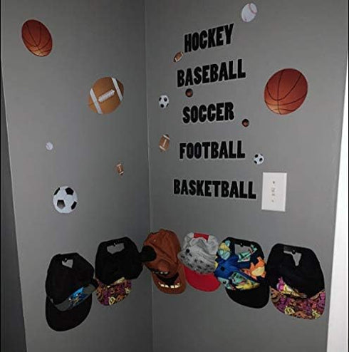 Sports Wall Decor for Boys Room - Mural Stickers, Children's Wall Decals for Soccer, Baseball, Basketball Art