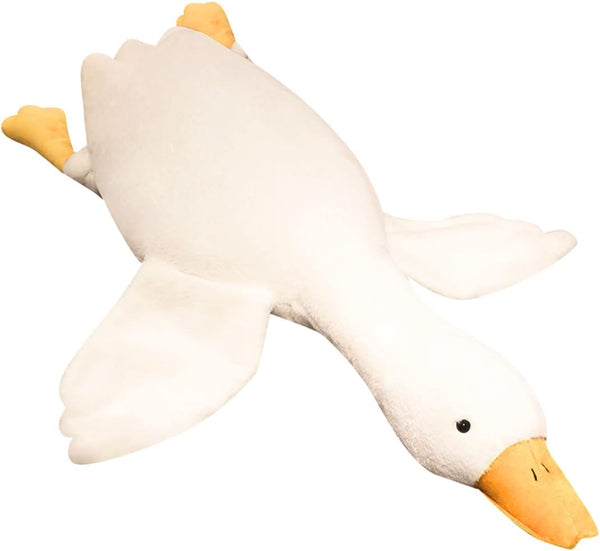 MDXMY 51.2" White Swan Goose Stuffed Animal Plush Pillow, Super Soft Sleeping Pillow (Down White, 51.2")