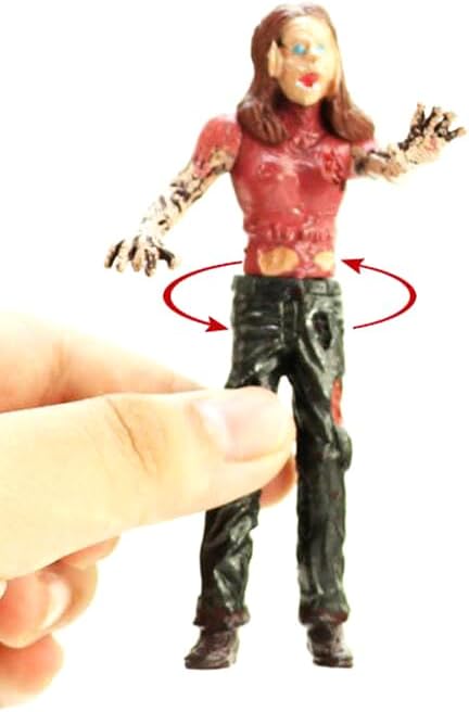 PowerTRC Toy Zombie Action Figures, Movable & Detachable Joints, Mini Zombie Figurines, Pack of 6, 4 Inches Tall
