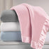 TL Care Fleece Blanket with Silk-Like Satin Trim, Soft & Cozy, White, 30" x 40" for Boys & Girls