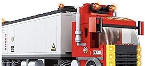 General Jim's Big Red Semi-Truck Building Blocks Vehicle | Compatible with Lego and Major Brick Brands