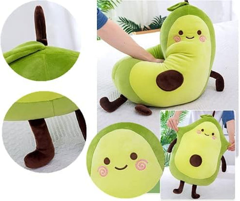 27 Inch Large Green Simulation Avocado Plush Toy Doll, Holiday Warm Gift Plush Toy Pillows (Seated-35Inch)