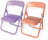 5Pcs Multicolour Mobile Phone Holder - Mini Folding Back Small Chair Model Dollhouse Accessories