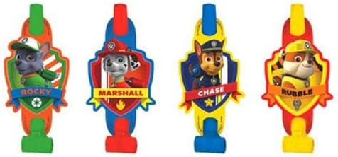 Paw Patrol Multicolor Party Blowouts, 5", 8 Pieces, Perfect Birthday Party Favors