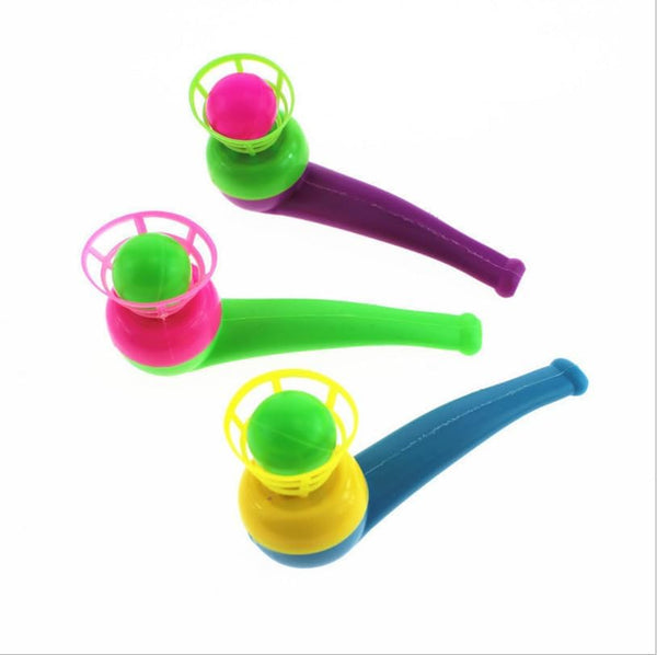 3pcs Random Color Floating Blow Pipe Balls - Stress Reliever Balance Blowing Toys for Kids