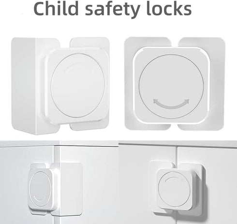 Cabinet Lock for Children - Safety Lock for Cabinets, Drawers, Refrigerators, Windows, Easy to Install (5 Flat Lock + 5