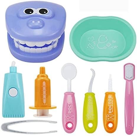9PCS Set 6 Packaging Plastic Simulation Dentist Play Medical Kit Pretend Toy for Kids Hygienic Habbit Cultivation Role