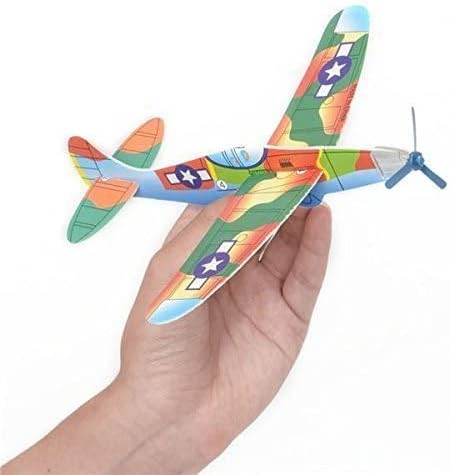 8 Inch Set 12 Rhode Island Novelty Flying Glider Plane, of Multicolor