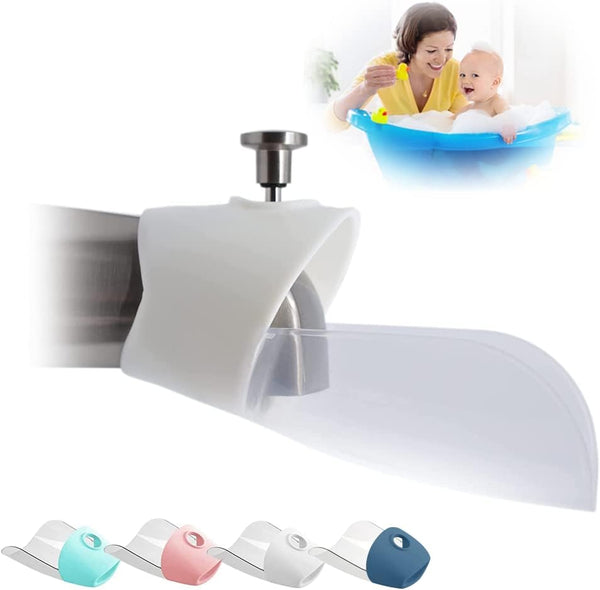 Bath Helper - Bath Tub Faucet Extender, Guides Water Directly from Faucet to Baby Bath Tub Without Splashing (Clear