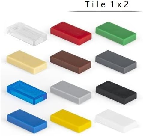 Classic Dark Gray Tiles Block Bulk, 1x2 Building Tiles Flat 100 Piece, Compatible with Lego Parts