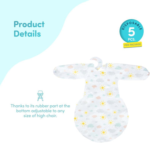 5 2 Sets (10 2 Set Sevi Bebe High Chair Cover with Disposable Sleeved Bib - * Piece pcs in total) Piece Free Meal