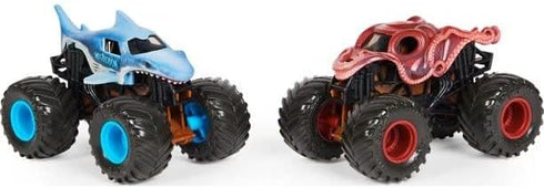Spin Master 1:64 2-Pack: Octon8er Monster Jam Scale Color-Changing Die-Cast Trucks Megalodon vs.
