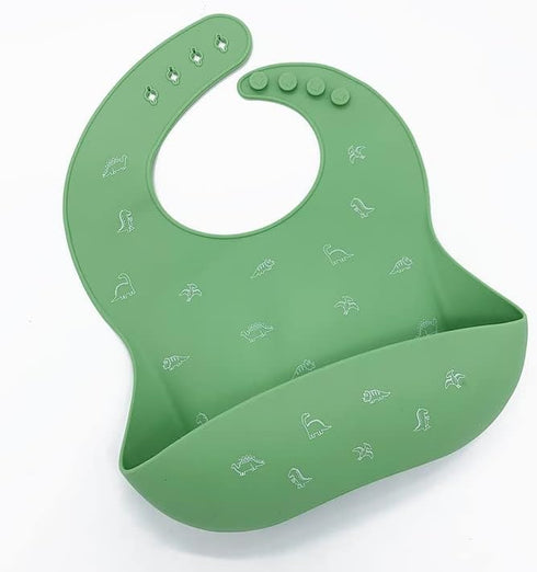 Silicone Baby Bibs, Adjustable Fit Waterproof Bibs for Baby Eating Supplies and Feeding