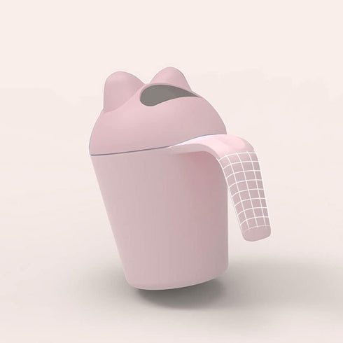 Surakey Baby Rinse Cup Hair Washing Shower Bath Cartoon Cat Silicone Soft Adjustable Visor Head Protector Shampoo Spoon