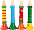 3Pcs Wood Musical Instrument Toys Small Buglet Wooden Vertical Whistle, Small Speakers Trumpet Toy for Children