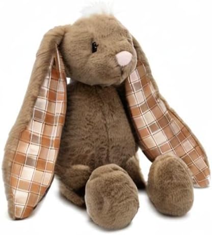Plushible 18" Brown Easter Bunny Stuffed Animal, Soft Embroidered Plush Toy for Kids, Cuddly Bunny for Newborns