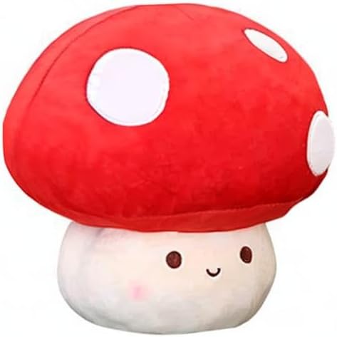 12 Inch WeBingo Mushroom Plush Pillow, Cute Large Mushroom Decor Stuffed Animal Plushies Stuffy for Girl Boy Kid Adult