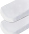 Bassinet Sheet Set, 2 Pack Cotton Fitted Sheets for Oval Rectangle Bassinet Mattress, Super Soft White