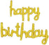 BEISHIDA Gold Happy Birthday Balloons Banner, 16 Inch Mylar Foil Birthday Letters Sign for Party Decorations