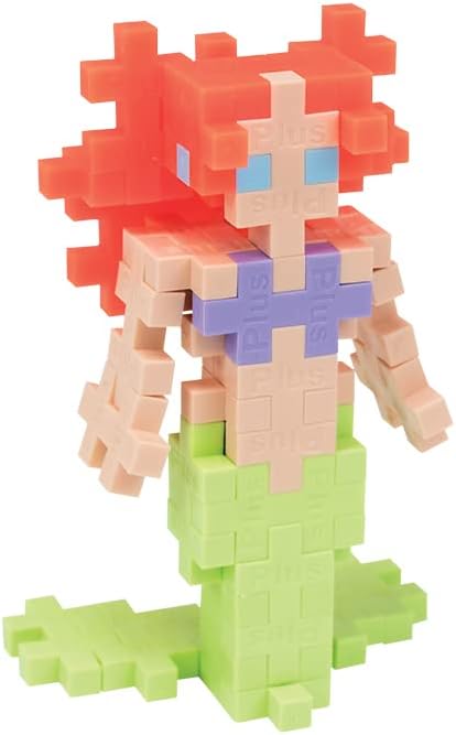 Plus Plus 3D Figure Building Block Set, Mermaid Girl Mini Maker Tube, Fun STEM Toys for Kids, 70 Interlocking Pieces