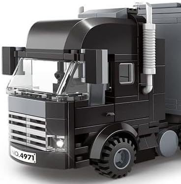 Set 231mm General Jim's Black Semi Truck Building Blocks Highly Detailed Model - Realistic Black Cab, Gray and Yellow