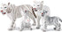 Gemini&Genius Realistic White Tiger Family Set with Cub, Safari Animal Figurines, Educational Playset for Kids