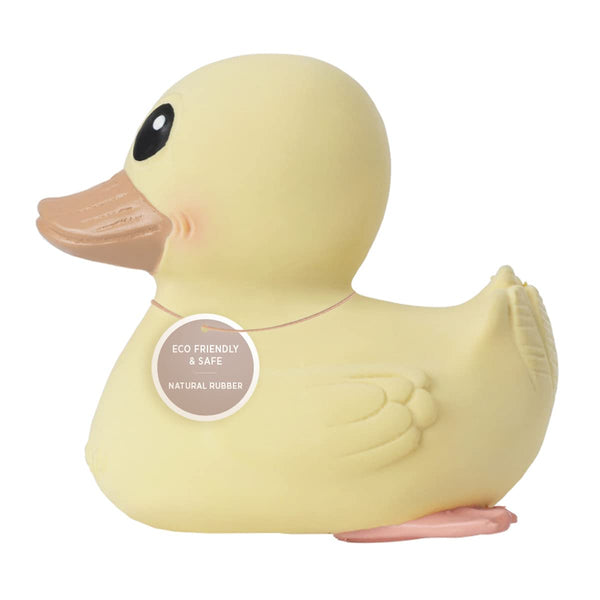HEVEA Kawan Mini Rubber Duck - 100% Natural Rubber Baby Bath Toy - Eco Friendly, Mold Free, Teething, Bathing - Eggnog