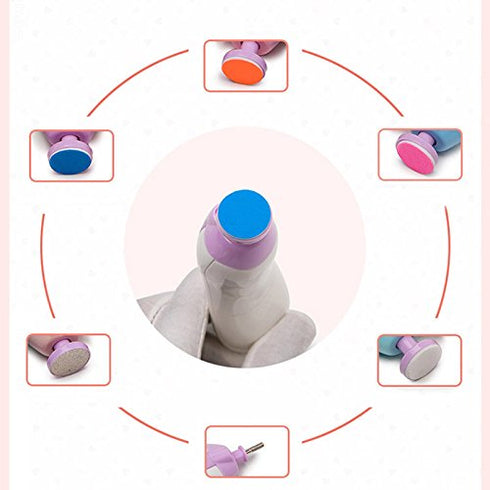 FairOnly Trimmer Set Baby Battery Electric Safe Nail Clipper Newborn Toddler Toes Fingernails Care Light Blue
