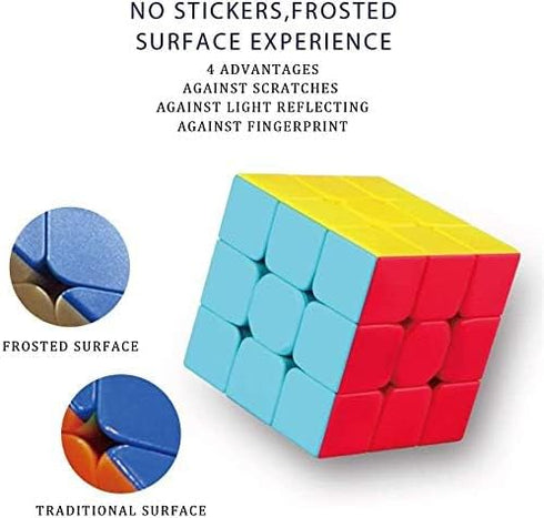 QY Toys Warrior W Speed Cube 3x3 - Stickerless Magic Cube Puzzles Toys (56mm) - Educational Toy to Improve