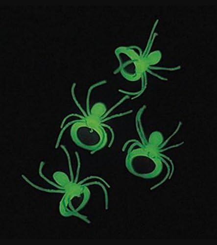 288 Bulk Halloween Spider Ring Assortment, Orange, Purple, Black, Glow-in-the-Dark Party Favors