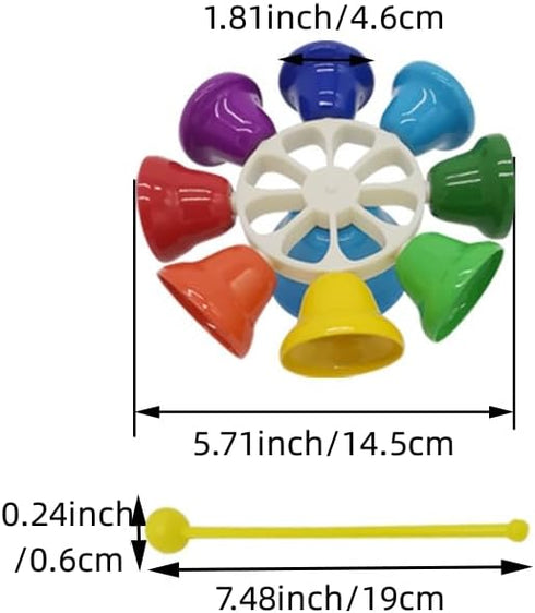 LANDTOM Orff Children's Percussion Instrument, Rainbow Diatonic Bells for Kids, Toddler Musical Learning Toys