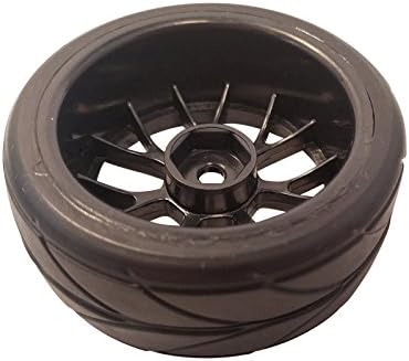 Apex RC Products 1/10 On-Road Black Mesh Wheels, V Tread Rubber Tires (Set of 4) #5002