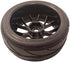 Apex RC Products 1/10 On-Road Black Mesh Wheels, V Tread Rubber Tires (Set of 4) #5002