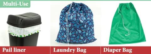 OsoCozy Cloth Diaper Pail Liner - Reusable, Washable, Waterproof Wet Bag with Drawstring. Excellent for Diaper Pails