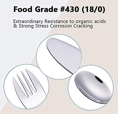 ANNOVA Kids Silverware 6 Pieces Set, Children's Flatware - Stainless Steel Cutlery - 3 Safe Forks, 3 Dinner Spoons