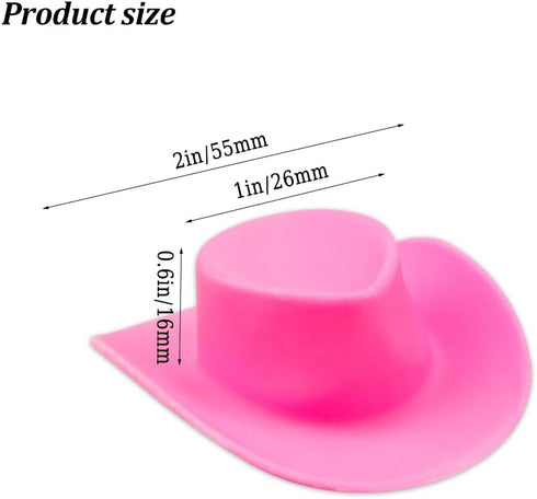 Acxico 10pcs Cute Miniature Pink Cowboy Hats for Doll Dress Up Party Accessories