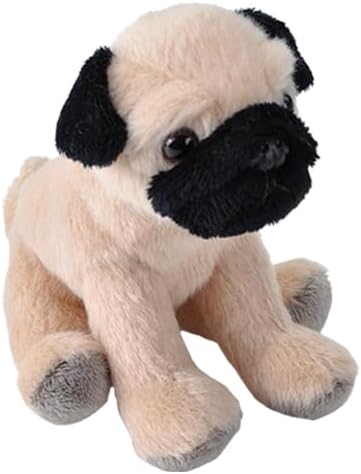 Wild Republic Pocketkins Eco Pug, Stuffed Animal, 5 Inches, Plush Toy, Made from Recycled Materials, Eco Friendly