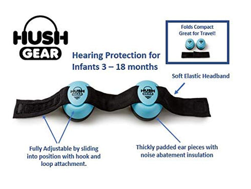 Mommy's Helper Hush Gear Noise Cancelling Headphones for Infants, Ear Protection (Blue)