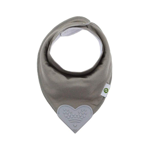 Set 4 Pickle & Olive Baby Bandana Teething Bibs with Attached Silicone Teether - Of -Solid Blues