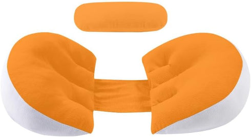 KURFSDUE ComfyMom U-Shaped Pregnancy Pillow for Full Body Support - Orange and White,