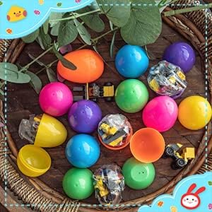 FUN LITTLE TOYS 12PCS Building Blocks Easter Eggs for Easter Egg Hunt, Easter Basket Stuffers for Kids