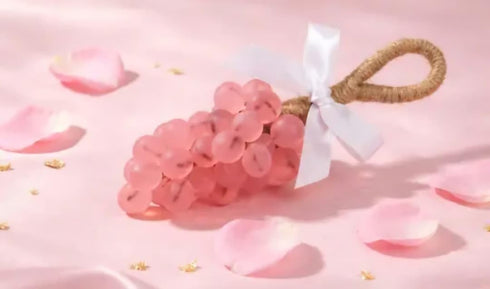 Generic Soap on a Rope, Pink, Bubble Design with Natural Rope, Hand Wash,